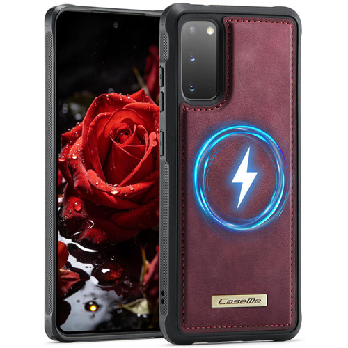 Samsung Galaxy S20 CaseMe C69 Series Magnetic Vegan Leather Back Phone Case - Red