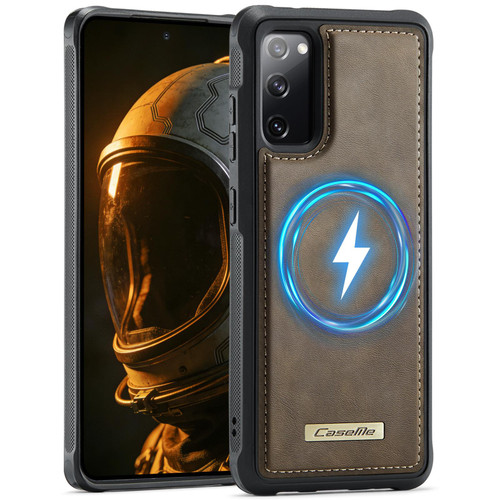 Samsung Galaxy S20 FE CaseMe C69 Series Magnetic Vegan Leather Back Phone Case - Coffee