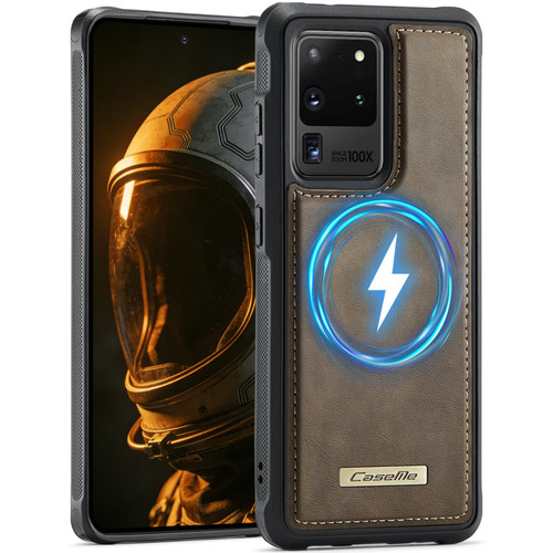 Samsung Galaxy S20 Ultra CaseMe C69 Series Magnetic Vegan Leather Back Phone Case - Coffee