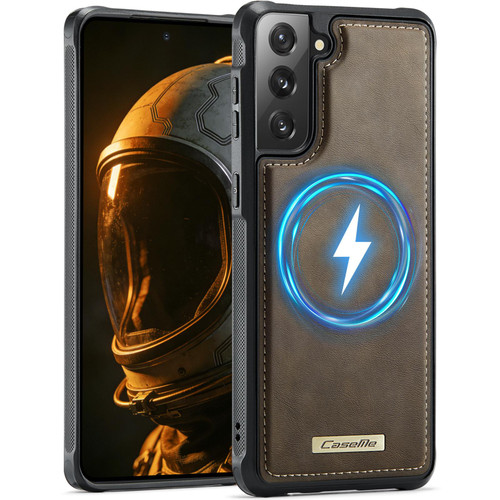 Samsung Galaxy S21+ 5G CaseMe C69 Series Magnetic Vegan Leather Back Phone Case - Coffee