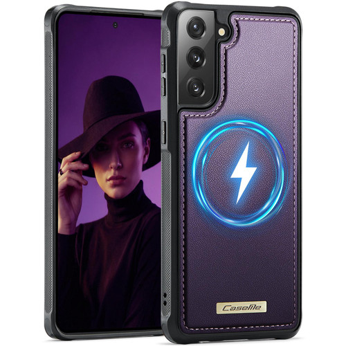 Samsung Galaxy S21+ 5G CaseMe C69 Series Magnetic Vegan Leather Back Phone Case - Purple