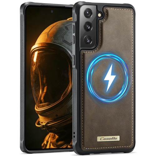 Samsung Galaxy S22 5G CaseMe C69 Series Magnetic Vegan Leather Back Phone Case - Coffee