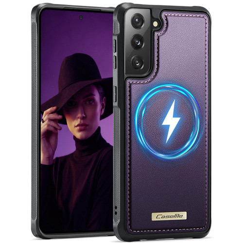 Samsung Galaxy S22+ 5G CaseMe C69 Series Magnetic Vegan Leather Back Phone Case - Purple