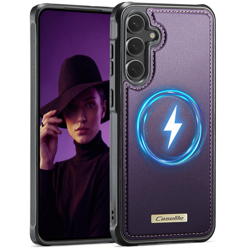 Samsung Galaxy S23 FE 5G CaseMe C69 Series Magnetic Vegan Leather Back Phone Case - Purple
