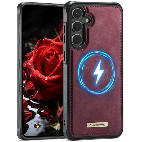 Samsung Galaxy S23 FE 5G CaseMe C69 Series Magnetic Vegan Leather Back Phone Case - Red