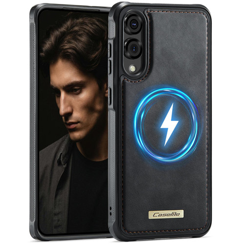 Samsung Galaxy S25 Edge 5G CaseMe C69 Series Magnetic Vegan Leather Back Phone Case - Black