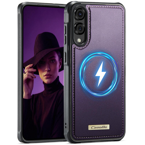 Samsung Galaxy S25 Edge 5G CaseMe C69 Series Magnetic Vegan Leather Back Phone Case - Purple