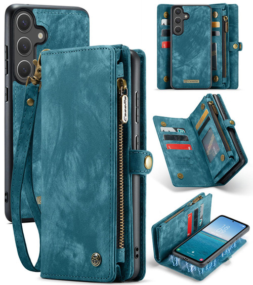 Samsung Galaxy S25 FE / S26 FE 5G CaseMe 008 Detachable Multifunctional Leather Phone Case - Blue