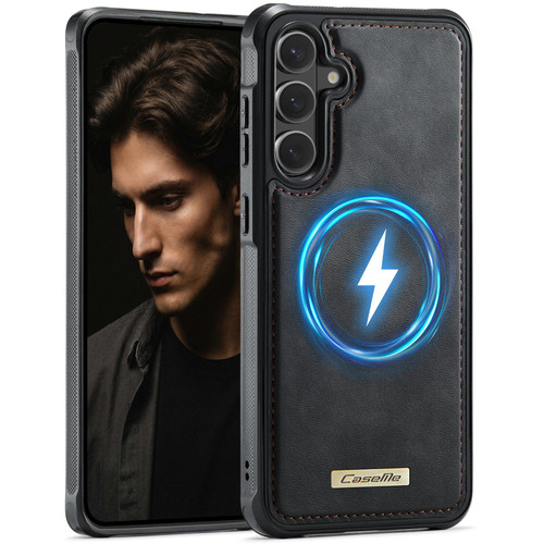 Samsung Galaxy S26 5G CaseMe C69 Series Magnetic Vegan Leather Back Phone Case - Black