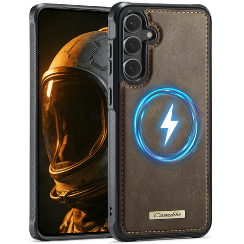 Samsung Galaxy S26 5G CaseMe C69 Series Magnetic Vegan Leather Back Phone Case - Coffee
