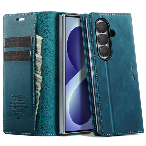 Samsung Galaxy Z Fold8 Ultra 5G CaseMe 033 Calf Leather Lining Microfibre RFID Blocking Phone Case - Green