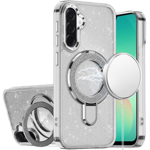 GlitterSpin Magnetic Ring Stand Case For Samsung Galaxy A27 5G - Clear
