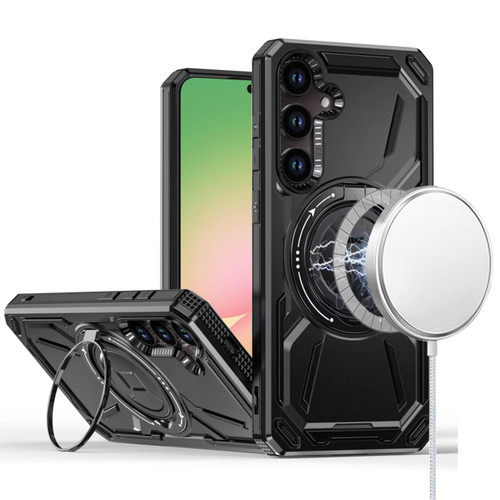 RingFlip Magnetic Ring Kickstand Case For Samsung Galaxy A57 5G - Black