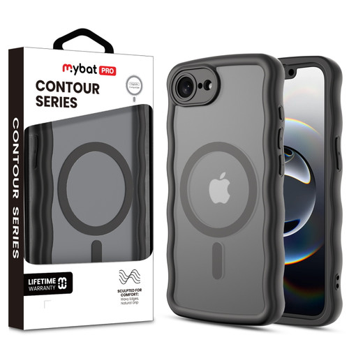 MyBat Pro Contour Series MagSafe Wavy Matte Case for Apple iPhone 17e / 16e - Black