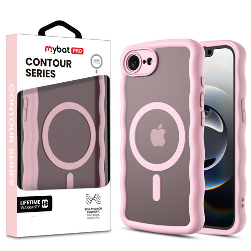MyBat Pro Contour Series MagSafe Wavy Matte Case for Apple iPhone 17e / 16e - Pink