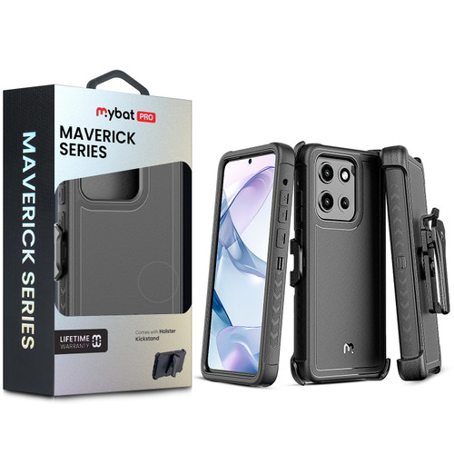 MyBat Pro Maverick Series Case w/ Holster for Motorola Moto G Stylus 5G (2026) / Moto G Stylus 5G (2025) - Black
