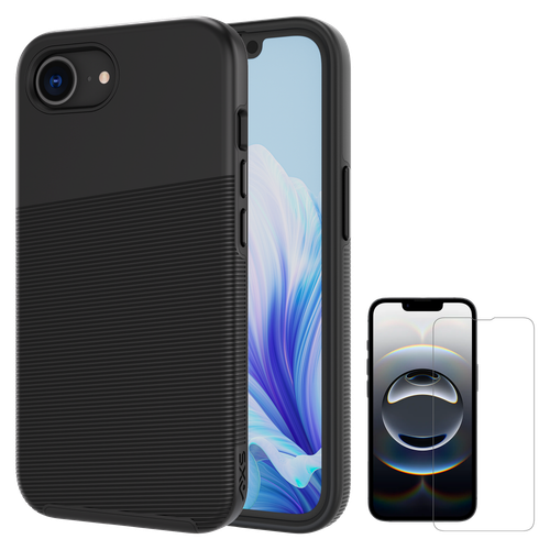 Axs - Protech Plus Magsafe Case with Armorglass Pro Pack for Apple iPhone 17e / iPhone 16e - Black