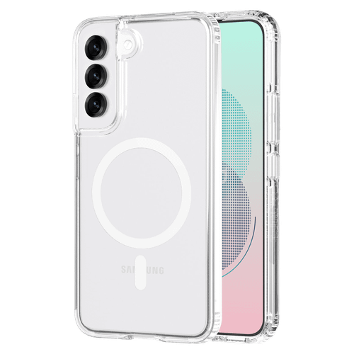 AMPD - TPU / Acrylic Crystal Clear Case with Mag Ring for Samsung Galaxy S25 Plus - Clear