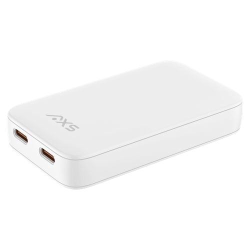 Axs - Duocharge Flat Wall Charger with 2x Braided Cable 4ft - White