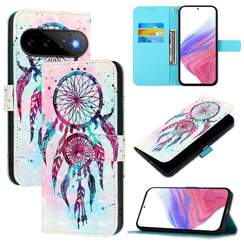 Google Pixel 11 / Pixel 11 Pro 3D Painting Horizontal Flip Leather Phone Case - Color Drop Wind Chimes