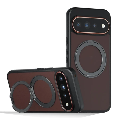 Google Pixel 11 / Pixel 11 Pro Armor Magnetic Holder PC Hybrid TPU Phone Case - Frosted Black