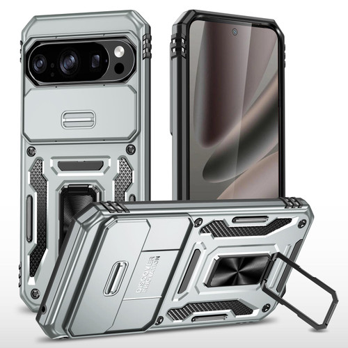 Google Pixel 11 / Pixel 11 Pro Armor PC + TPU Camera Shield Phone Case - Grey