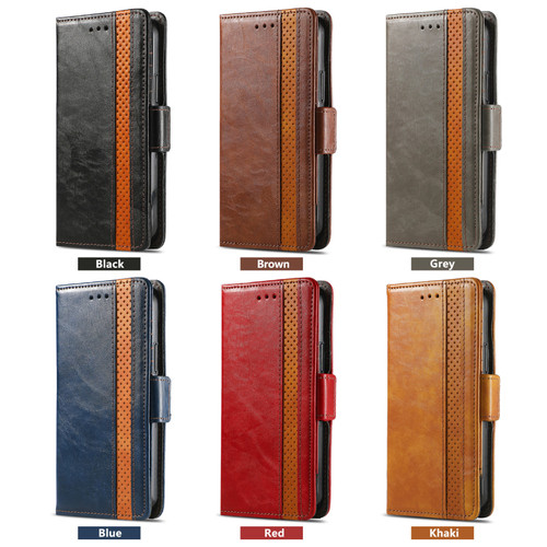Google Pixel 11 / Pixel 11 Pro CaseNeo Splicing Dual Magnetic Buckle Leather Phone Case - Khaki