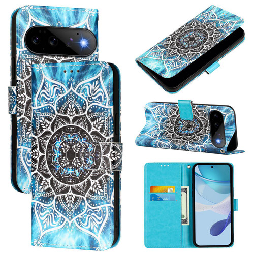 Google Pixel 11 / Pixel 11 Pro Colored Drawing Pattern Plain Weave Leather Phone Case - Undersea Mandala