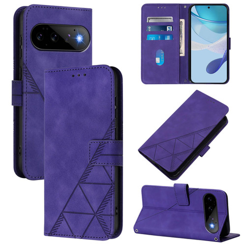 Google Pixel 11 / Pixel 11 Pro Crossbody 3D Embossed Flip Leather Phone Case - Purple