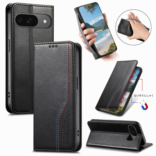 Google Pixel 11 / Pixel 11 Pro Elastic Wristband Magnetic Suction Leather Phone Case - Black