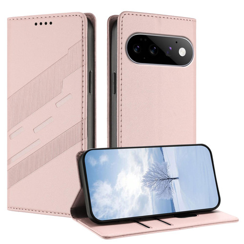 Google Pixel 11 / Pixel 11 Pro Embossed Multi-functional Wallet Retro Leather Phone Case - Pink