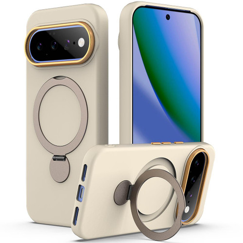 Google Pixel 11 / Pixel 11 Pro Gen1.5 Pivot Ring Holder TPU Hybrid PC Phone Case - Apricot