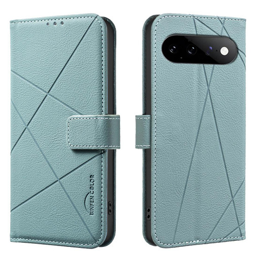 Google Pixel 11 / Pixel 11 Pro Geometric Pattern RFID Leather Phone Case - Green