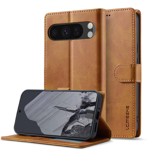 Google Pixel 11 / Pixel 11 Pro LC.IMEEKE Calf Texture Flip Leather Phone Case - Yellow