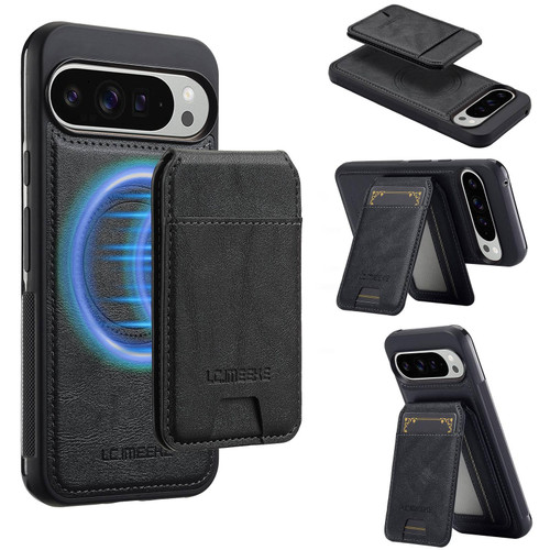 Google Pixel 11 / Pixel 11 Pro LC.IMEEKE L3 Series Detachable RFID Card Bag Magsafe Phone Case - Black
