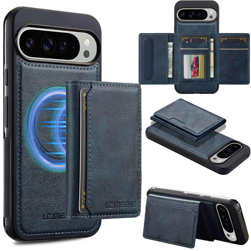 Google Pixel 11 / Pixel 11 Pro LC.IMEEKE L5 Series Detachable RFID Card Bag Magsafe Phone Case - Blue