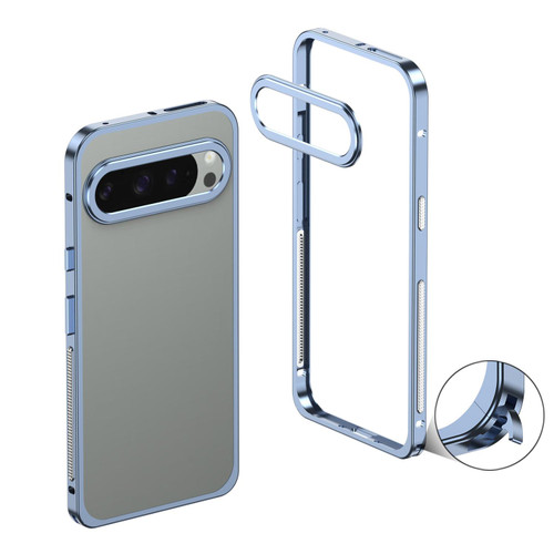 Google Pixel 11 / Pixel 11 Pro Metal Frame Heat Dissipation Phone Case with Camera Guard Ring - Blue
