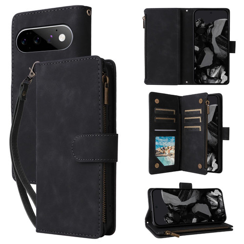 Google Pixel 11 / Pixel 11 Pro Multifunctional Multi-Card Wallet Phone Leather Case - Black