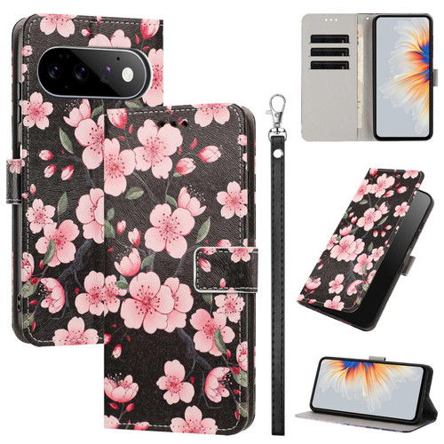 Google Pixel 11 / Pixel 11 Pro Painted Pattern Vegan Leather Phone Case with Strap - Sakura