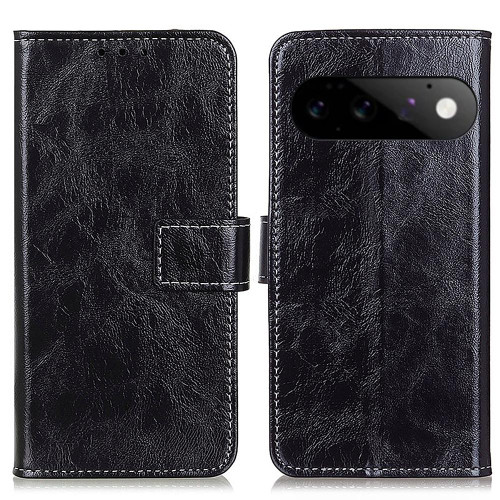 Google Pixel 11 / Pixel 11 Pro Retro Crazy Horse Texture Flip Leather Phone Case - Black