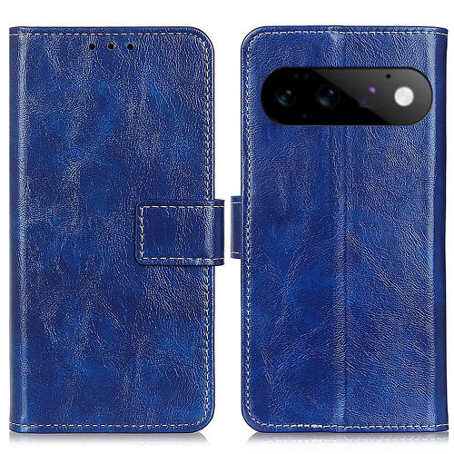 Google Pixel 11 / Pixel 11 Pro Retro Crazy Horse Texture Flip Leather Phone Case - Blue