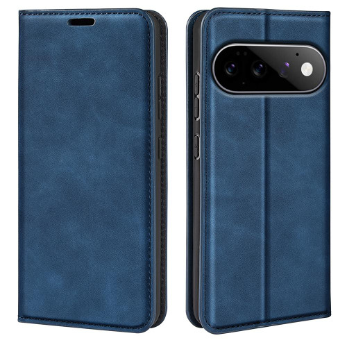 Google Pixel 11 / Pixel 11 Pro Retro-skin Magnetic Suction Leather Phone Case - Dark Blue