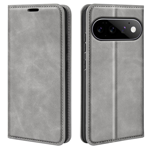 Google Pixel 11 / Pixel 11 Pro Retro-skin Magnetic Suction Leather Phone Case - Grey