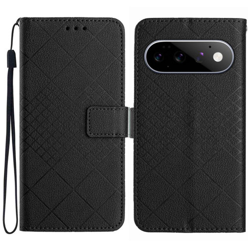 Google Pixel 11 / Pixel 11 Pro Rhombic Grid Texture Leather Phone Case - Black