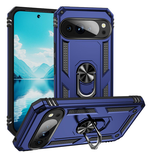 Google Pixel 11 / Pixel 11 Pro Shockproof TPU + PC Phone Case with Holder - Blue