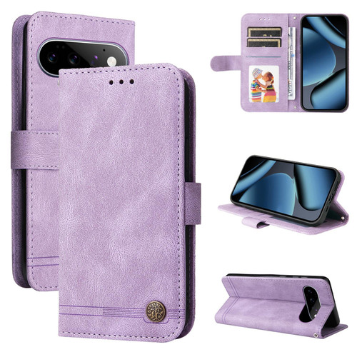 Google Pixel 11 / Pixel 11 Pro Skin Feel Life Tree Metal Button Leather Phone Case - Purple