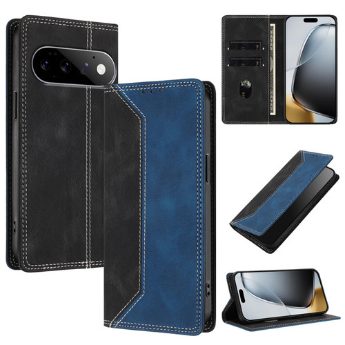 Google Pixel 11 / Pixel 11 Pro Skin Feel Two-tone RFID Blocking Vegan Leather Phone Case - Blue