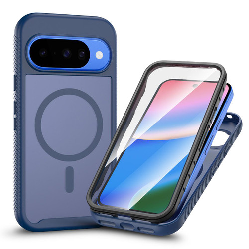 Google Pixel 11 / Pixel 11 Pro Starry Sky Matte Magnetic TPU Hybrid PC Phone Case with Screen Protector - Blue