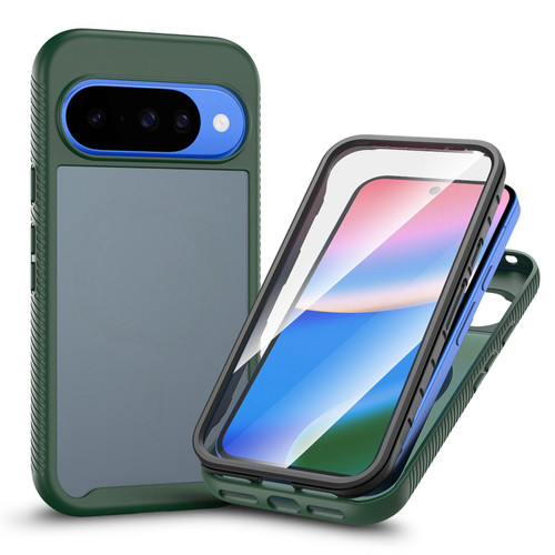 Google Pixel 11 / Pixel 11 Pro Starry Sky Matte Two-Tone TPU Hybrid PC Phone Case with Screen Protector - Green