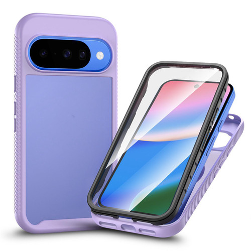 Google Pixel 11 / Pixel 11 Pro Starry Sky Matte Two-Tone TPU Hybrid PC Phone Case with Screen Protector - Purple